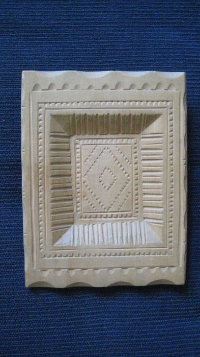 Drewniany obrazek ręcznie robiony PRL