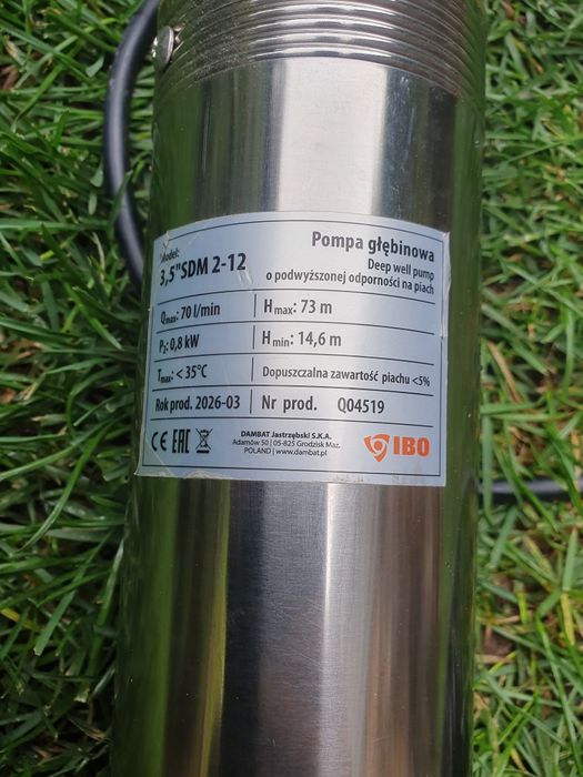 Nowa pompa głębinowa IBO 3.5 cala 0.8kw