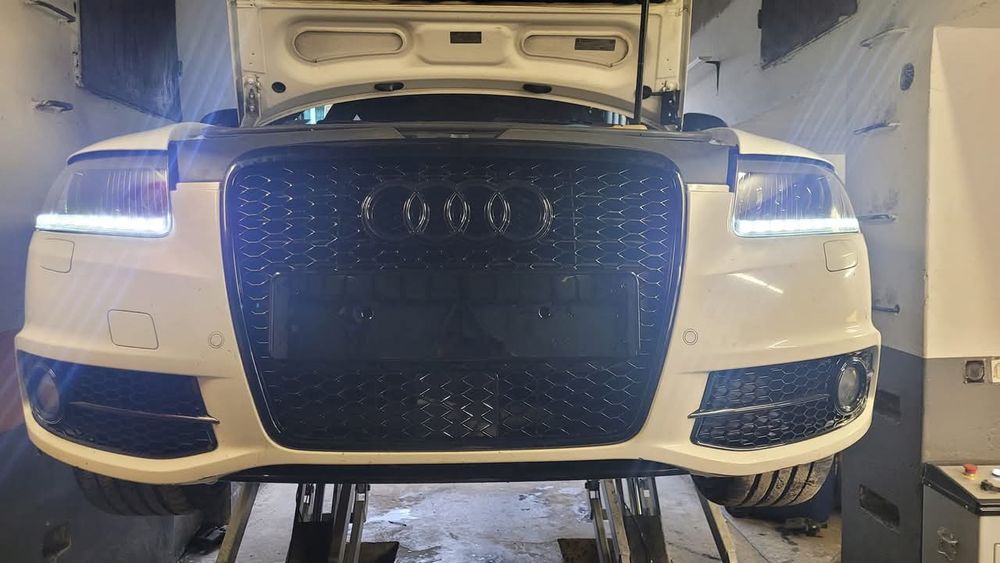 Audi A6 C6 Atrapa Chłodnicy Plaster Miodu Grill 04-12 Czarny Połysk