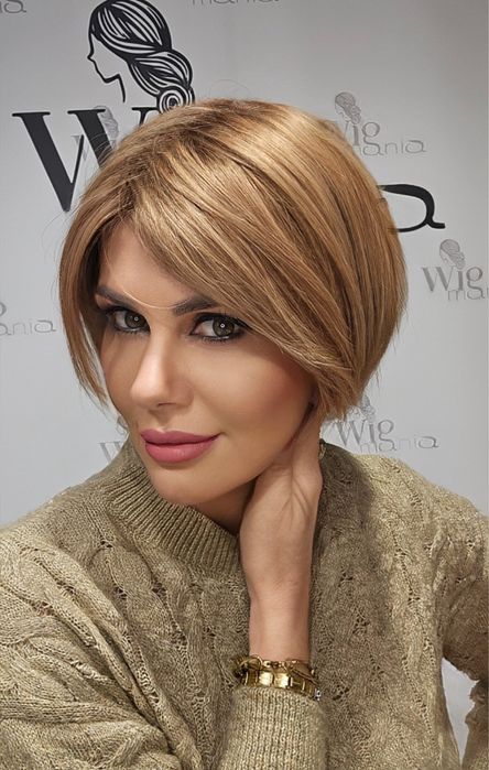 Peruka naturalna ciemny blond