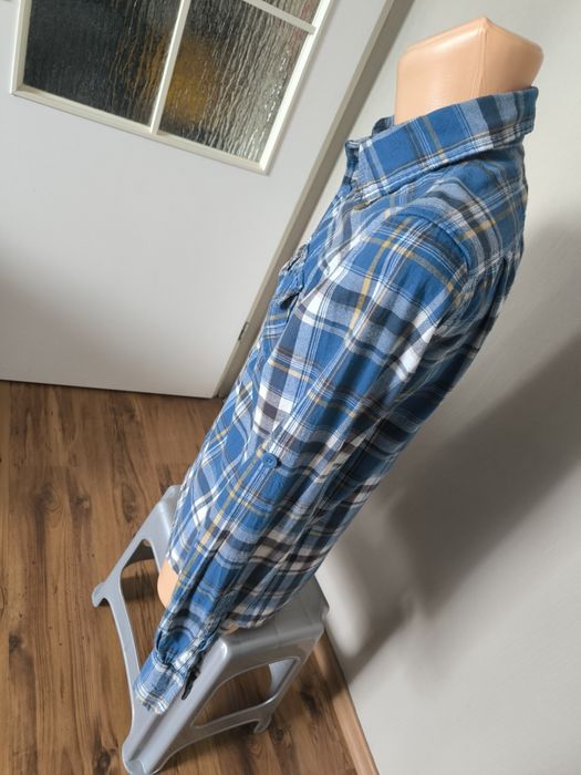 Superdry koszula męska w kratę S niebieska biała