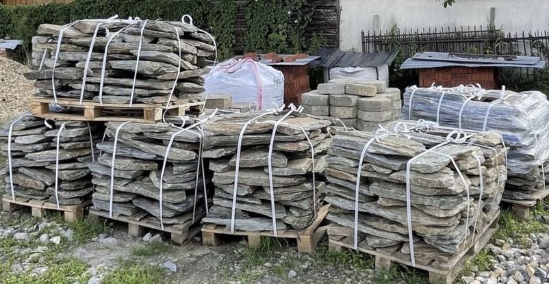 ŁUPEK SZAROGŁAZOWY Płyty Kaskadowe Kamień Ogrodowy Akwarium Elewacje
