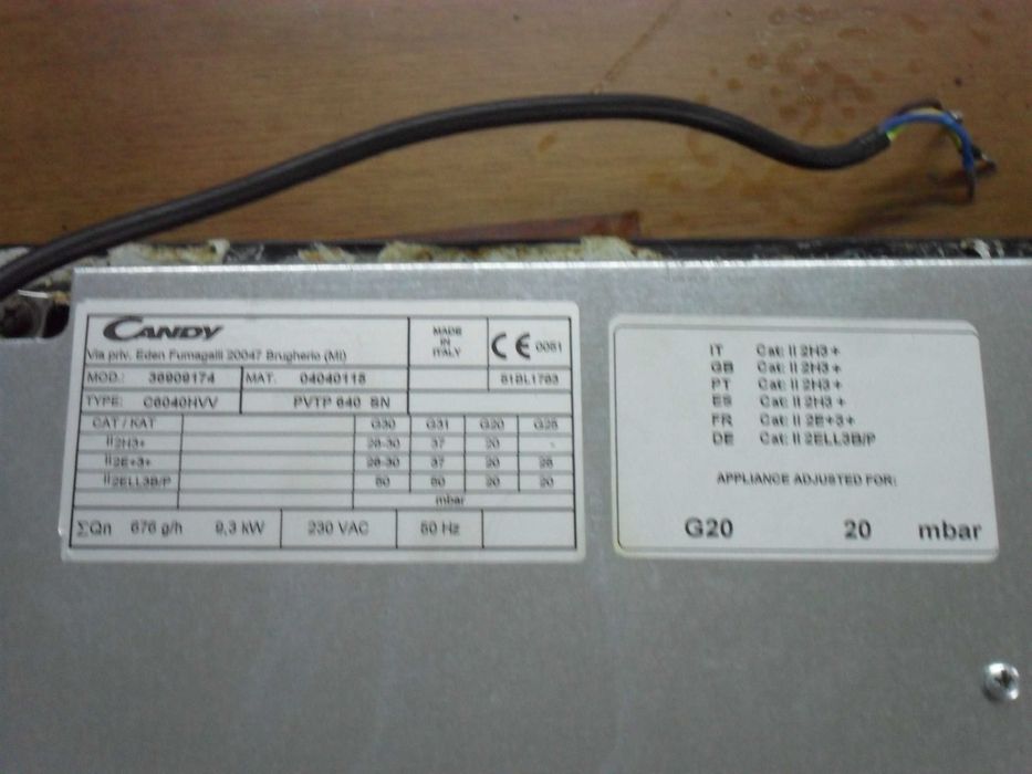 Placa fogão encastre a gaz, usada, por 50€ (oferta bilha gaz vasia)