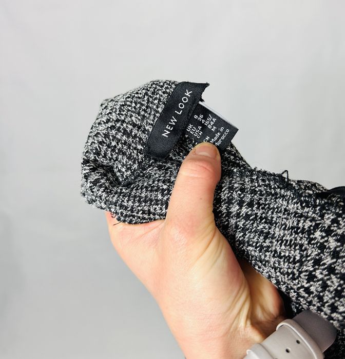 Spodnie w kratkę z wysoką talią S 36