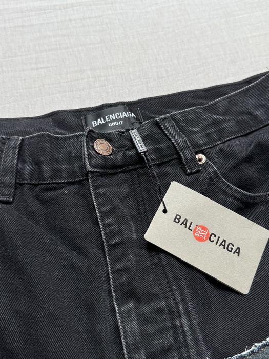Balenciaga Cut Up Jeans in Black/Blue