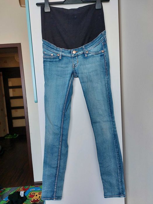 Spodnie ciążowe H&M Mama Skinny High Rib 36