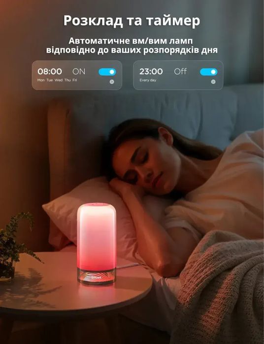 Настільний світильник розумний Govee H6022 Table Lamp 2, RGBICWW, WI-FI/Bluetooth, білий