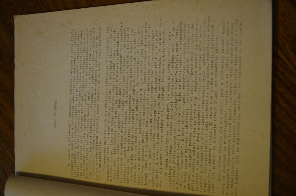 Wybór Marcin Król, Józef Piłsudski Pisma