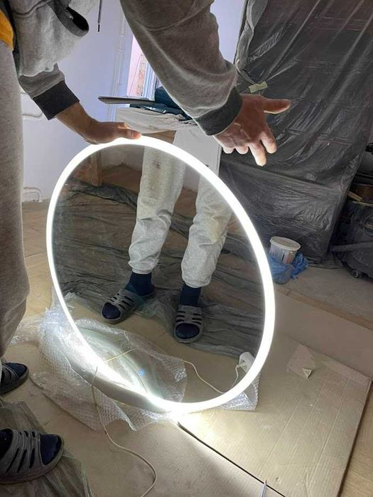 ТОП! Зеркало с LED подсветкой для ванной ореольная (порящее) подсветка