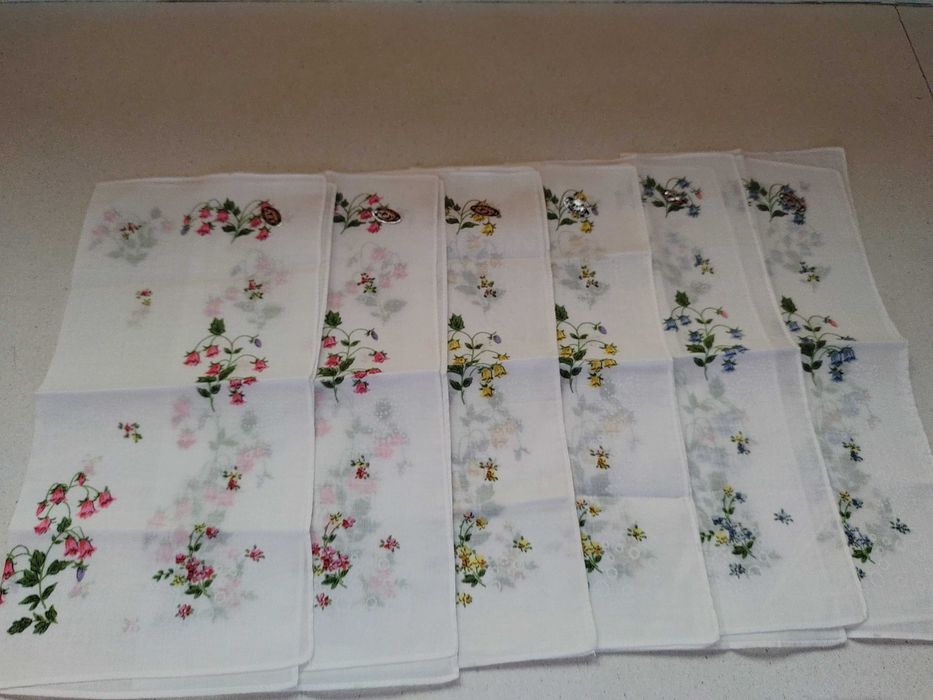 chusteczki do nosa damskie z haftem 6szt