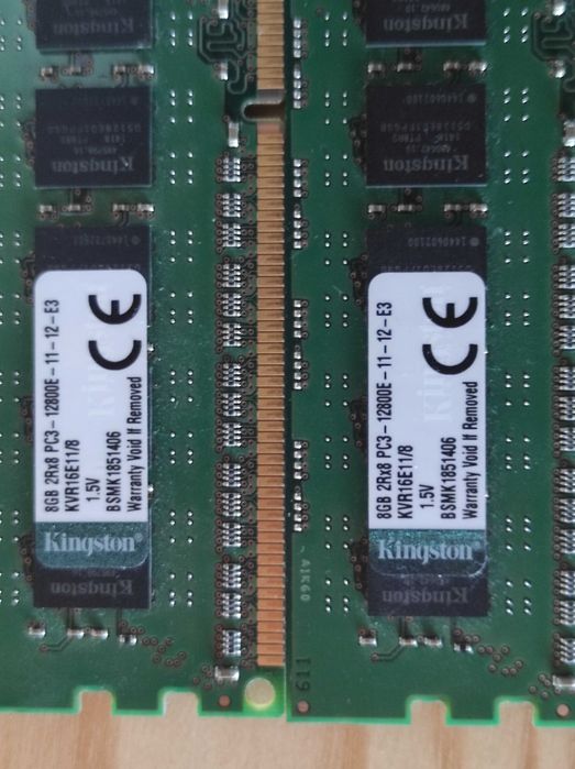 Kingston Memoria Ram DDR3 8GBx2 total 16GB