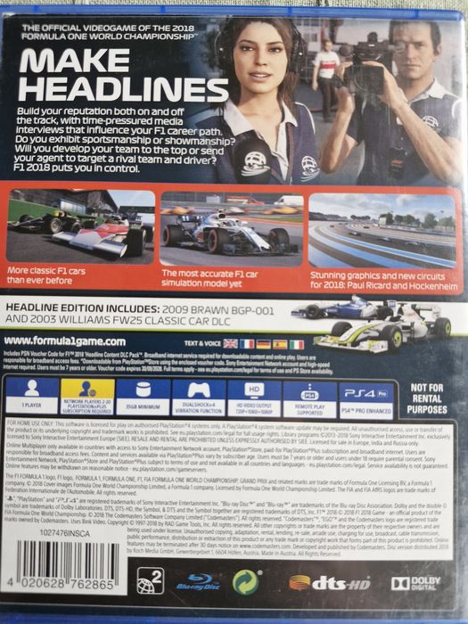 F1 2018 gra na PS4