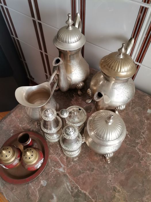 Serviço de chá/café, clássico prateado