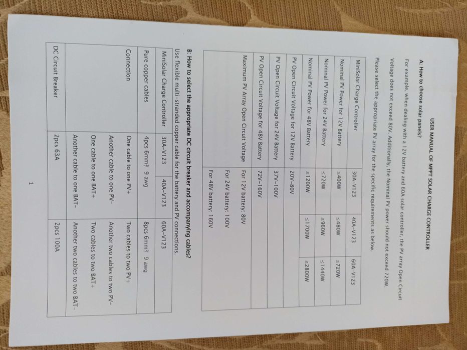 MakeSkyBlue MPPT 60A з WiFi Контроллер заряду для АКБ 12/24/48