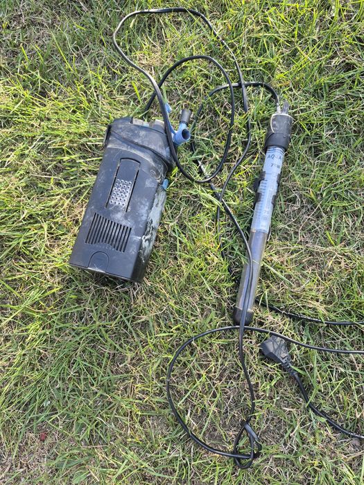 Filtr i grzałka do akwarium