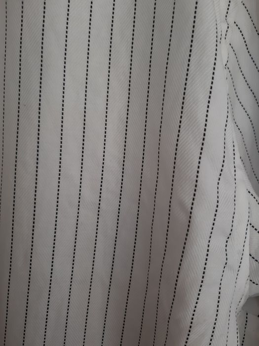 Koszula Zara XL Slim paski męska elegant man biała impreza bluzka tkma