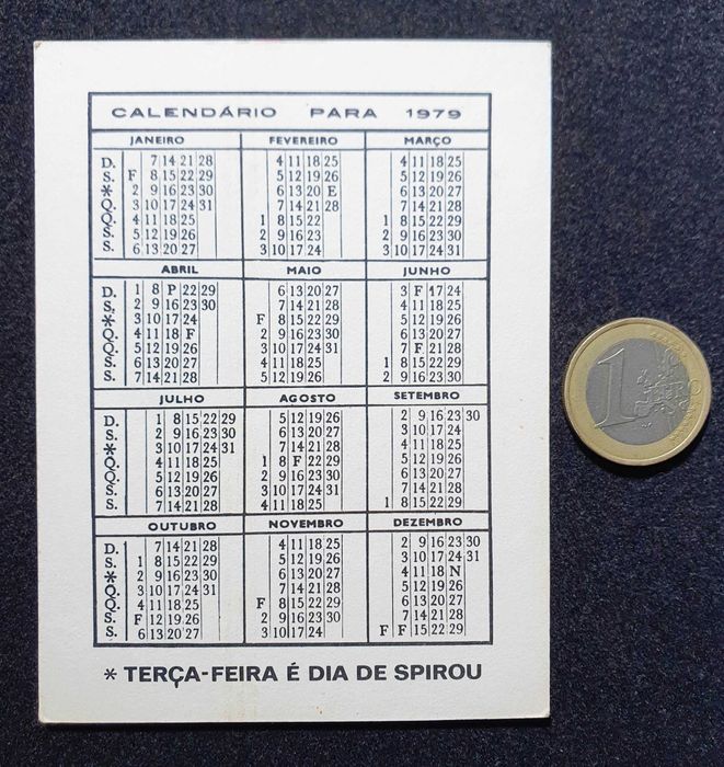 Antigos e Raros "CALENDÁRIOS SPIROU" ~ de Coleção ~ 1979 ~ #3