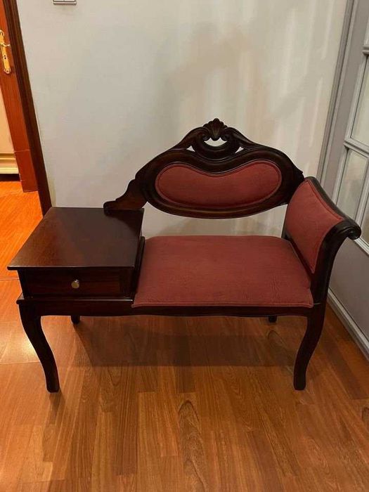 Móvel Vintage Madeira Telefone