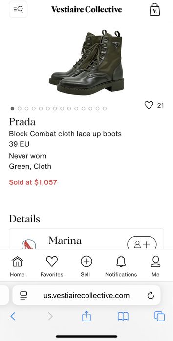 Зелені хакі черевики Prada Оригінал люкс