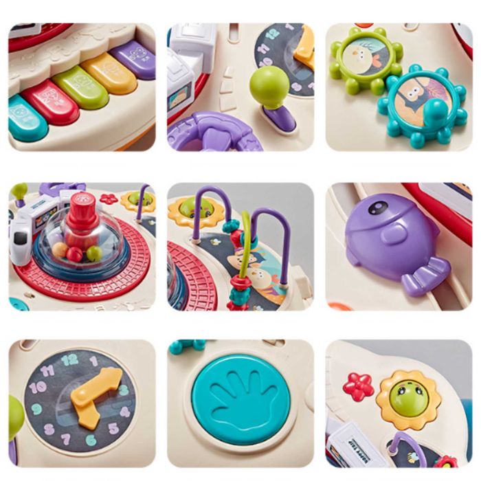 Stolik interaktywny pociąg klocki dwustronny