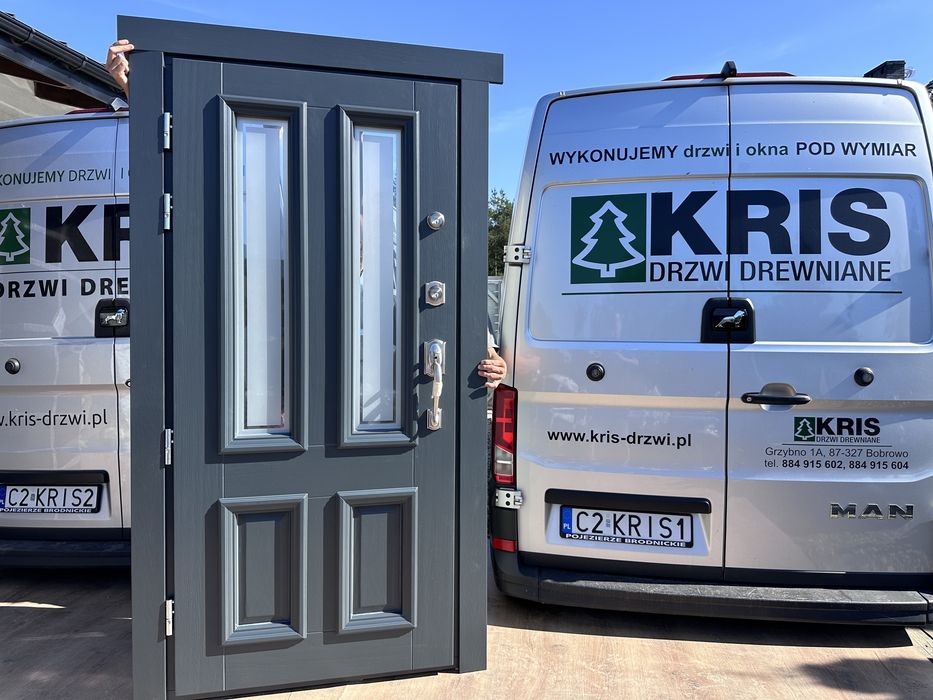 Drzwi zewnętrzne drewniane Amerykańskie Klamka Schlage Montaż POLSKA