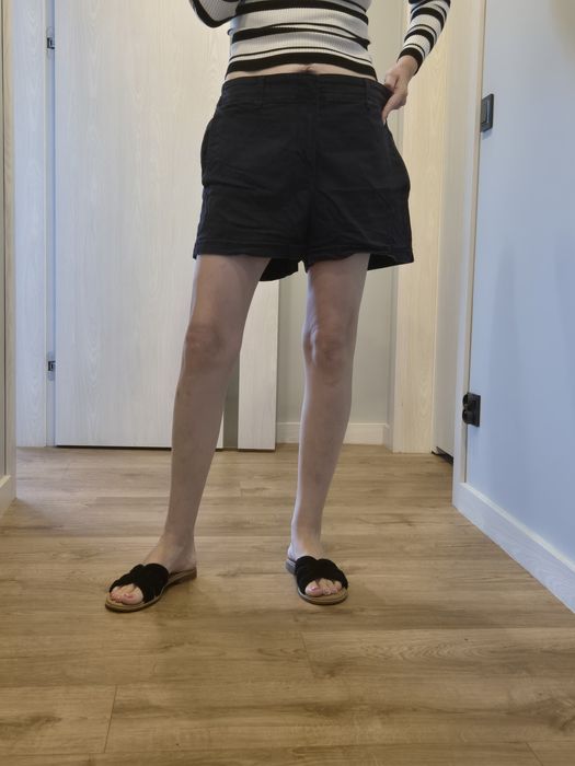 * Granatowe spodenki z gumką w pasie H&M rozm 46