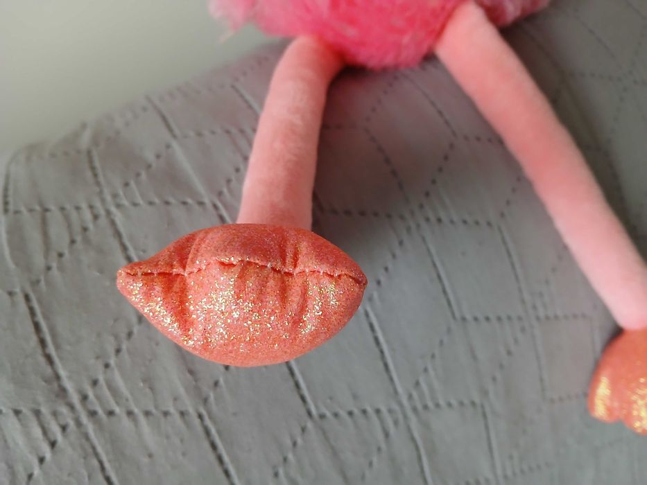 Милий пухнастий рожевий фламінго, стан нового - на подарунок