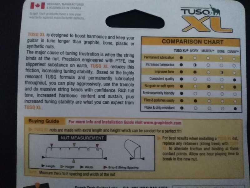 2x Pestanas Fender Graph Tech TUSQ XL PQL-5072-00 (Novas / Seladas)