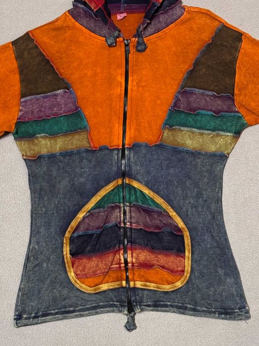 Bluza z kapturem zip Boho Hippie Nepal roz. L