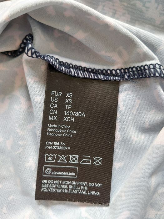 Top sportowy bluzka do ćwiczeń granat róż H&M XS 34 na siłownię joga