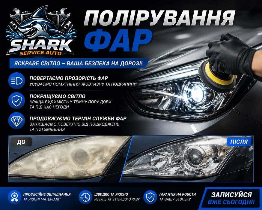 Авторизований Сервіс Motul  по заміні мастил та Полірування фар