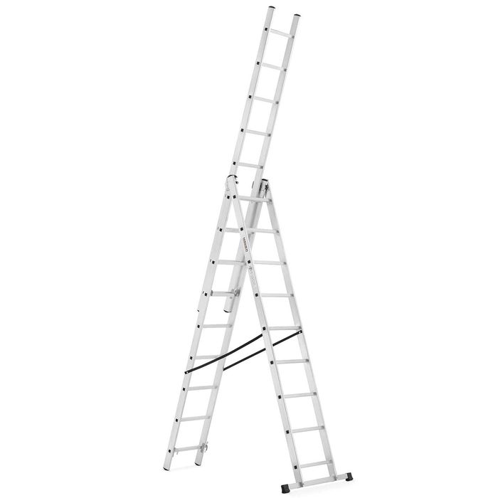 Drabina aluminiowa z opcją na schody 3x9 HIGHER 5,06m Hobby 150kg