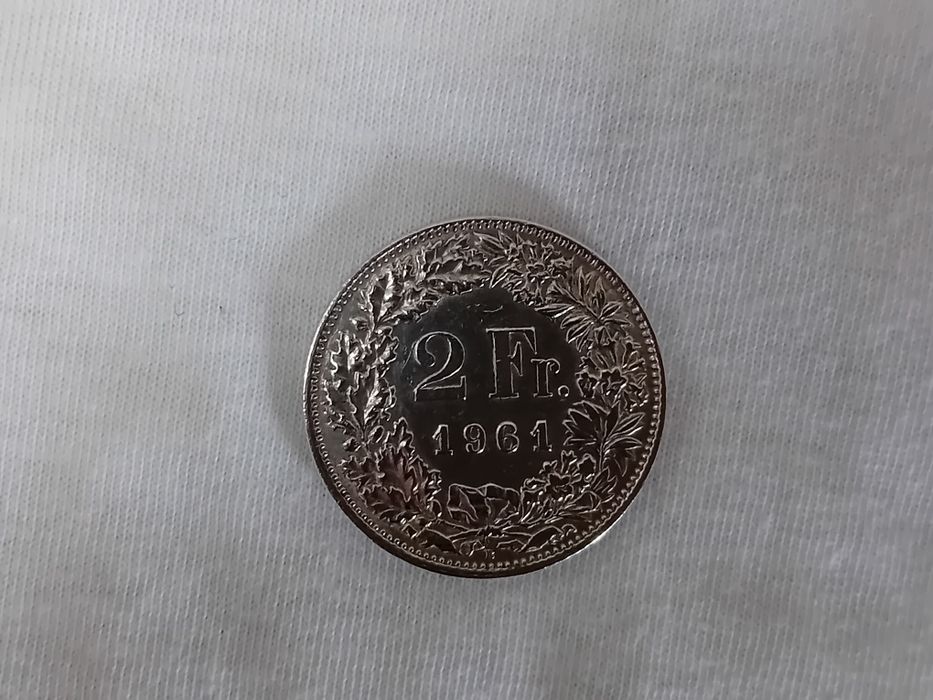 Moeda Prata 2 Francos Suíça 1961