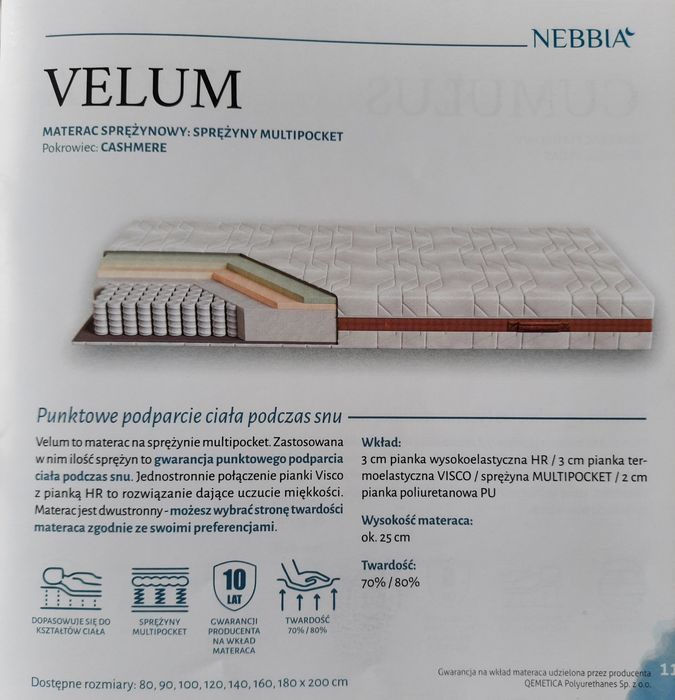 Materac 160x200 sprężynowy multipocket