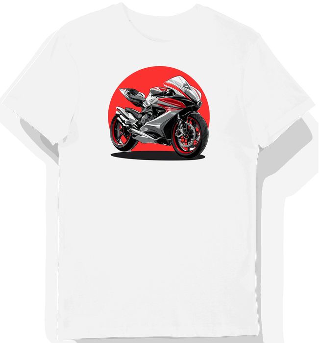 Koszulka męska biała z motocyklem MV Agusta F4 S