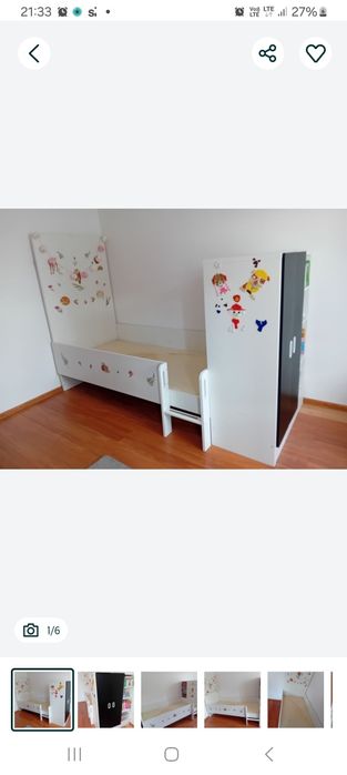Łóżko z szafą IKEA.
