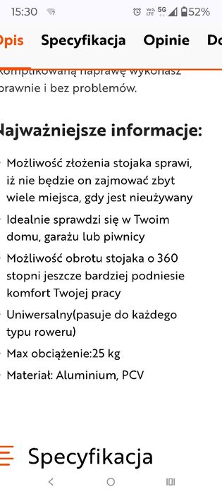 Stojak serwisowy do roweru