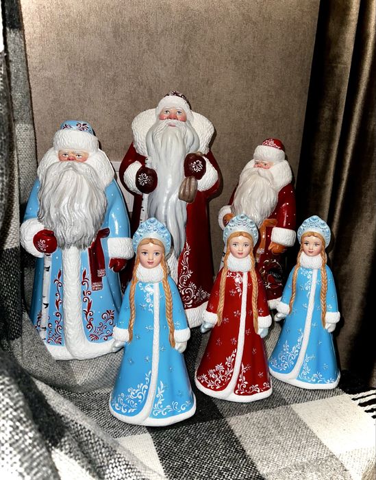 Дед мороз и снегурочка ссср, снеговик елочные игрушки под елку