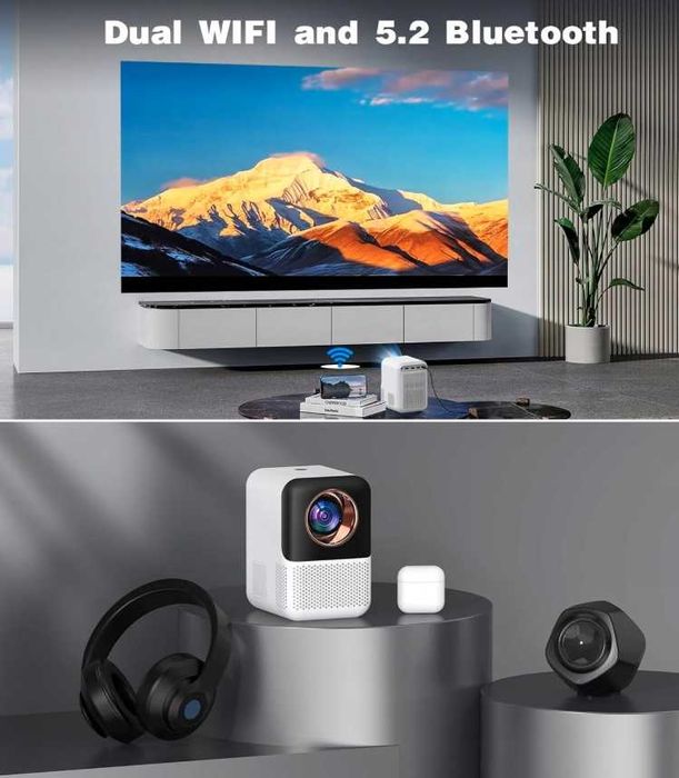 Projektor LCD HPXpro x10 mini biały 1080p 4K 350ANSI przenośny SmartTV