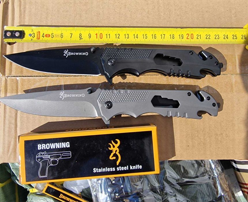 Складной нож Browning ключ и стропорез цвет в наличии  серый