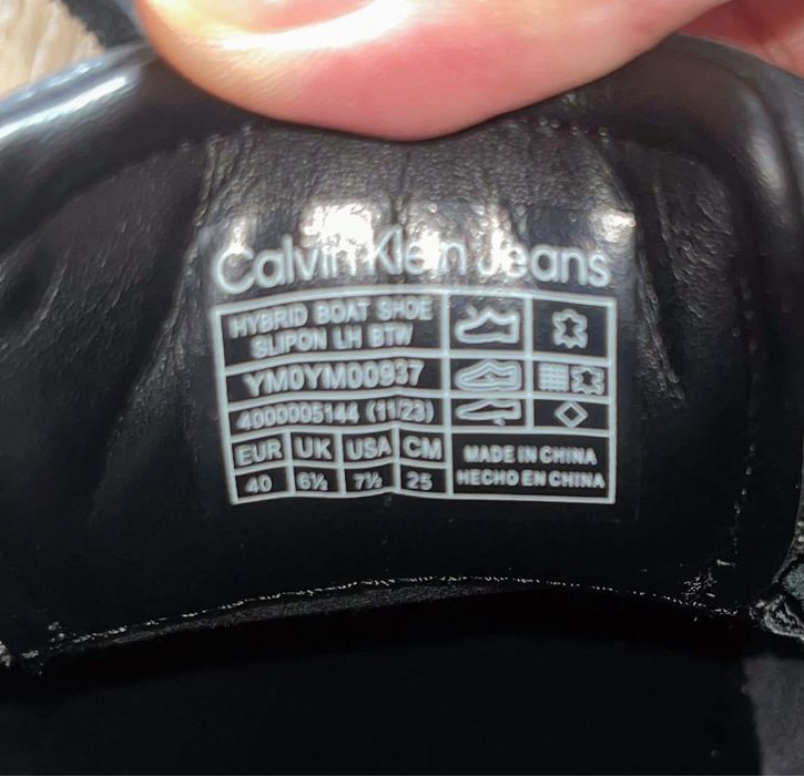 Czarne skórzane mokasyny Calvin Klein Jeans