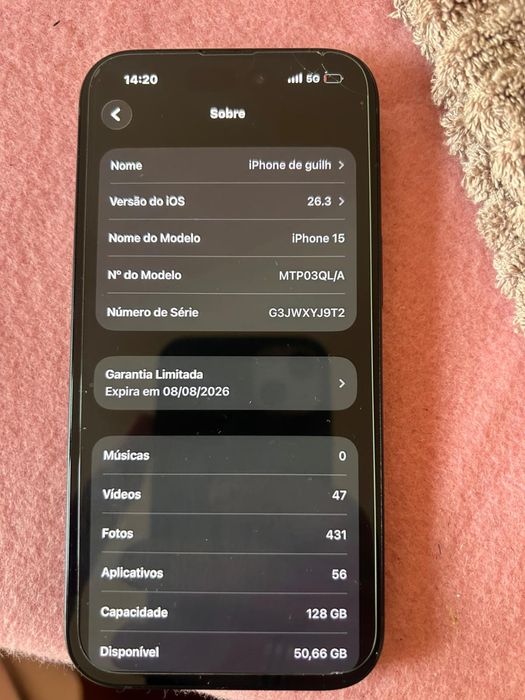 Iphone 15 128 aparelho muito novo ainda na garantia ate mes 8/8/2026