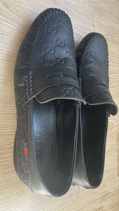 Чоловічі шкіряні лофери Gucci Guccissima