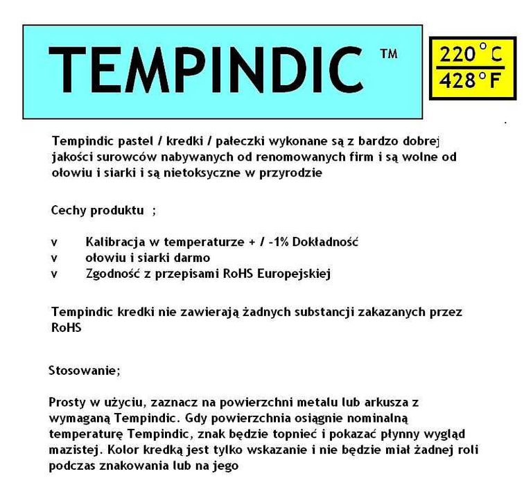 Termokredka 220C firma Tempindic 5 sztuk