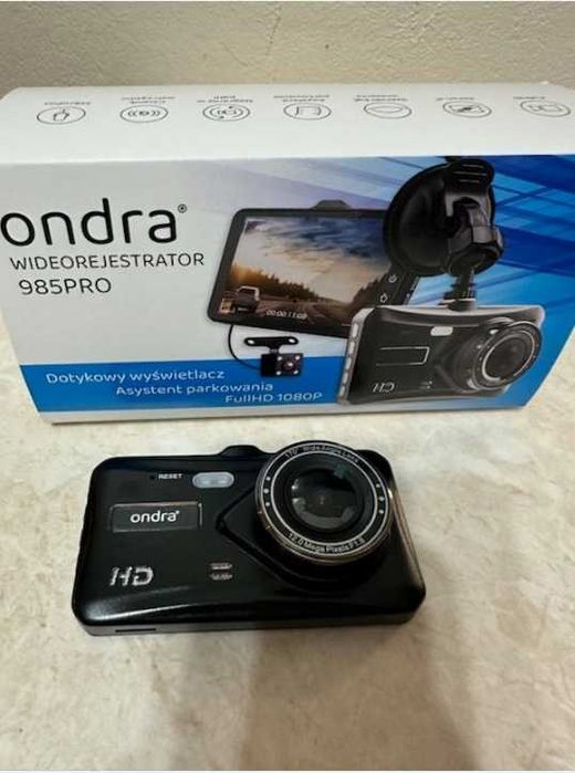 Wideorejestrator dotykowy 4" FHD szerokokątny kąt 170° przód 120° tył