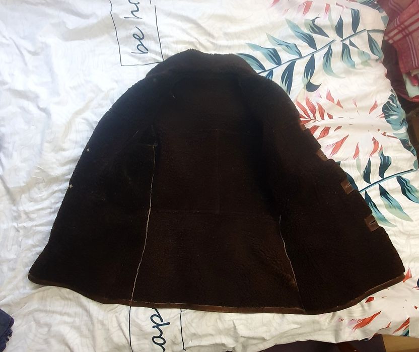 Piękny kożuch męski r. L naturalny zimowy ciepły