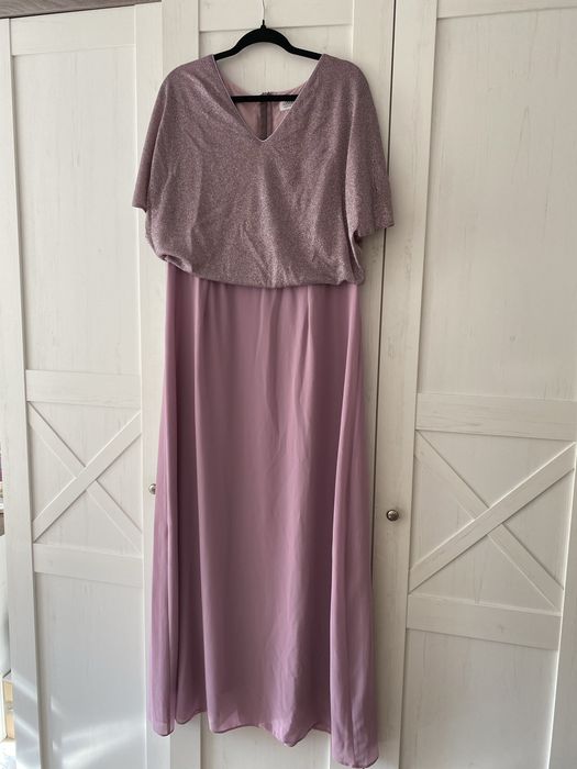 Sukienka długa maxi weselna brokat 42 XL Omega wesele