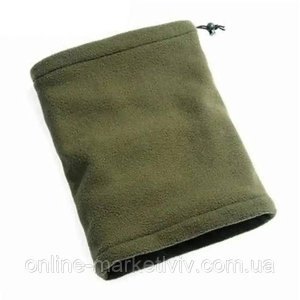 Комплект зимовий флісовий бафф та шапка Олива