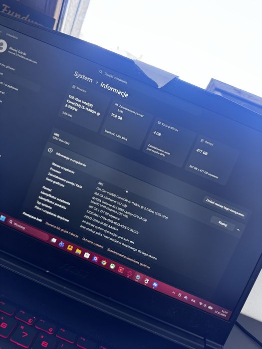 Laptop Msi GF63 Thin 11UC
