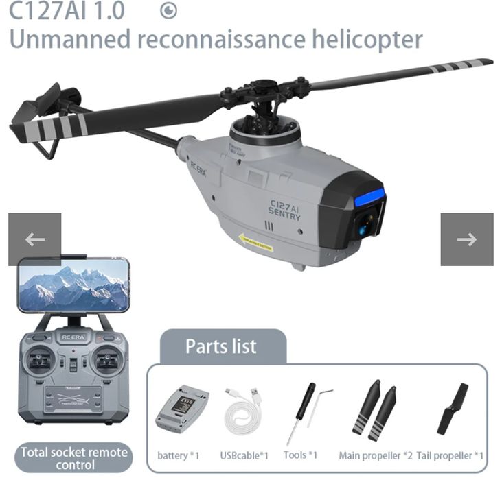 Helicóptero drone com câmera inteligencia artificial